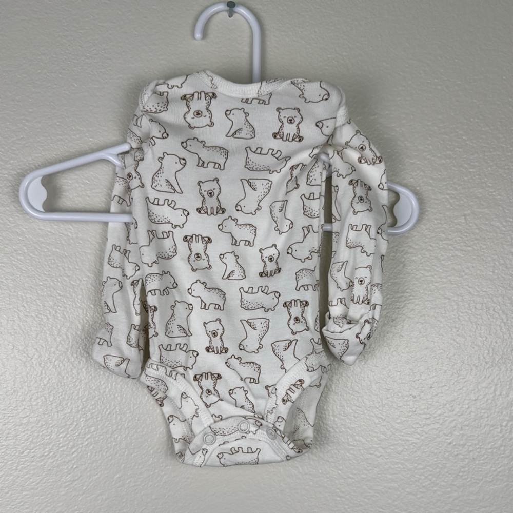 Carter's White and Brown Animal Print Bodysuit
